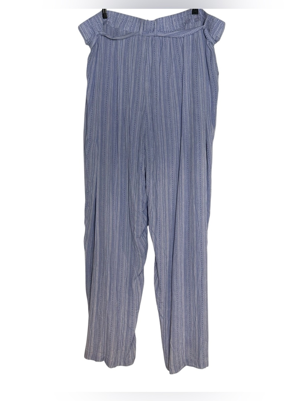 Torrid Paperbag Tie Waist High Rise Wide Leg Striped Blue Pants Size 4X Casual - Picture 2 of 13